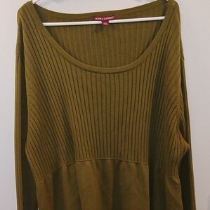 Olive Green Ribbed Long Sleeve Top Jessica London 26/28